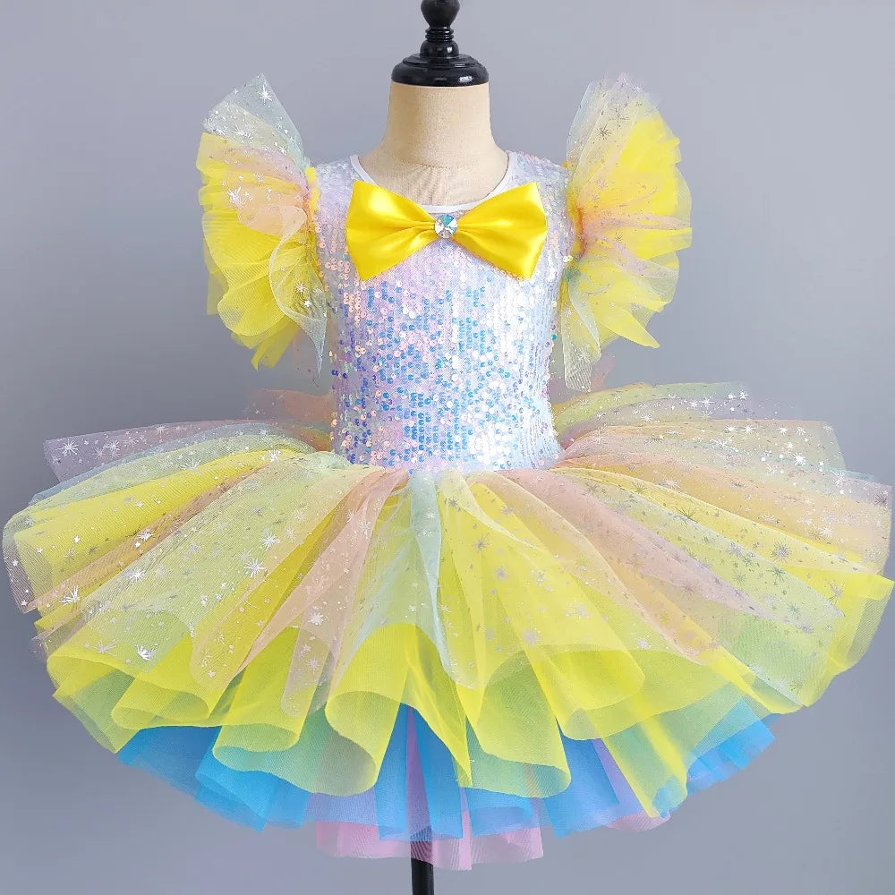 Stage Costumes Performance Party Princess Summer Leotards for Girls Ballet Dress Tutu Children Clothing Dance Wear Kids Clothes