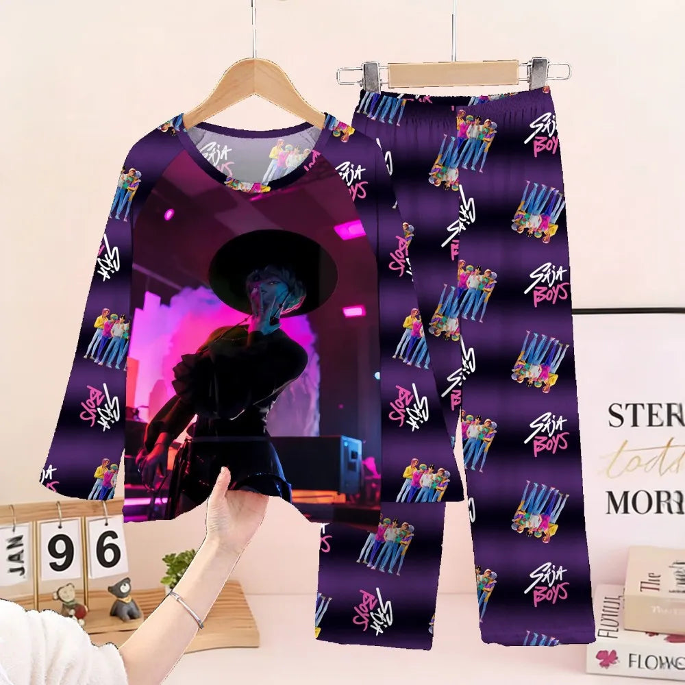 Toddler Girl Pajamas 2PC Set Kids 3 to 4 5 6 7 8 9 10 11 12 Years Long Sleeve Kpop Demon Hunters Pijama Children's Clothing