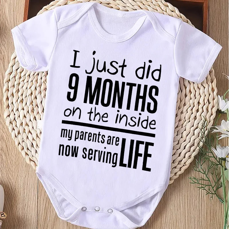 Funny Letter Print Newborn Bodysuit Casual Short Sleeve Jumpsuit Infant Baby Boys Girls Outfit Baby Onesie
