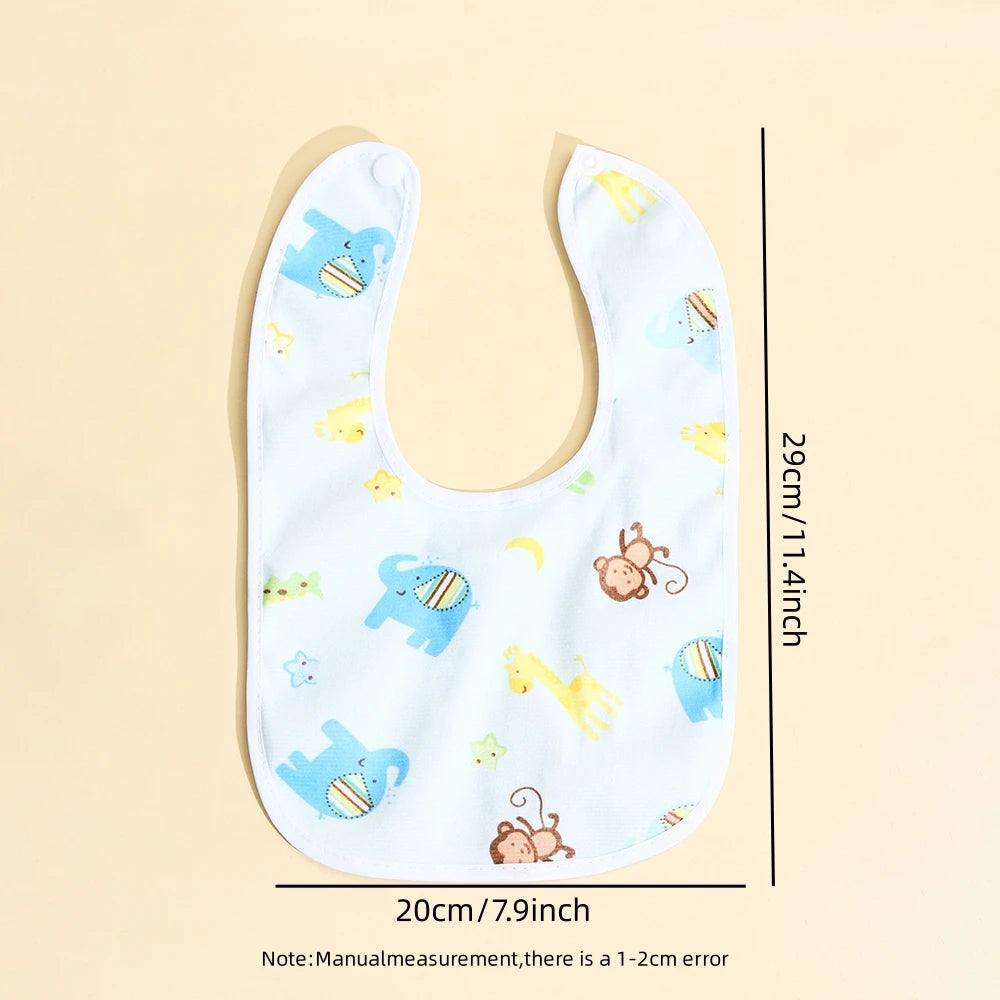 Random 4/6/8/10PCS Baby Bibs Cotton Waterproof Bib Children Feeding Clothes Protection Kids Toddler Scarf for Newborns Boys Girl