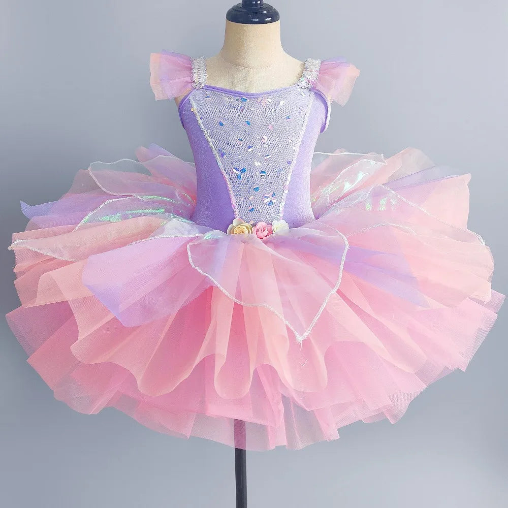 Stage Costumes Performance Party Princess Summer Leotards for Girls Ballet Dress Tutu Children Clothing Dance Wear Kids Clothes