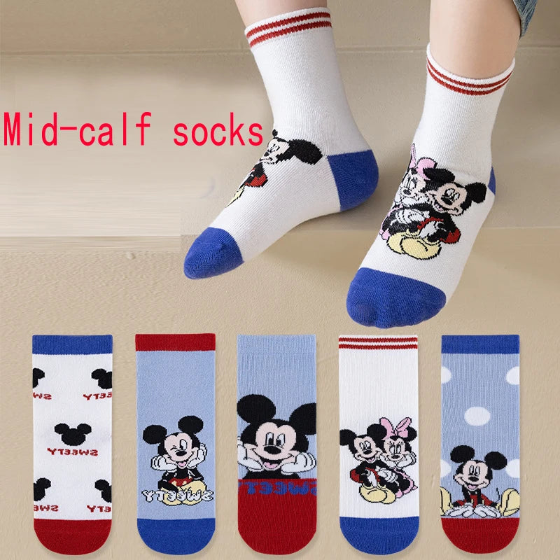 Baby Socks Spiderman Cartoon Anime Hero 5Pairs Cotton Boys Tube Socks Children Autumn Winter Kids Socks