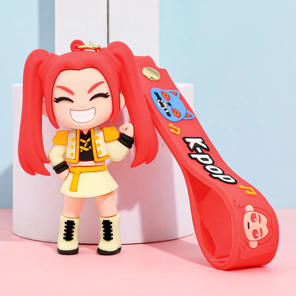 New K-POP Demon Hunting 6th Generation Girl Group Keychain Pendant Cartoon Anime High-Value Bag Accessories Holiday Gifts