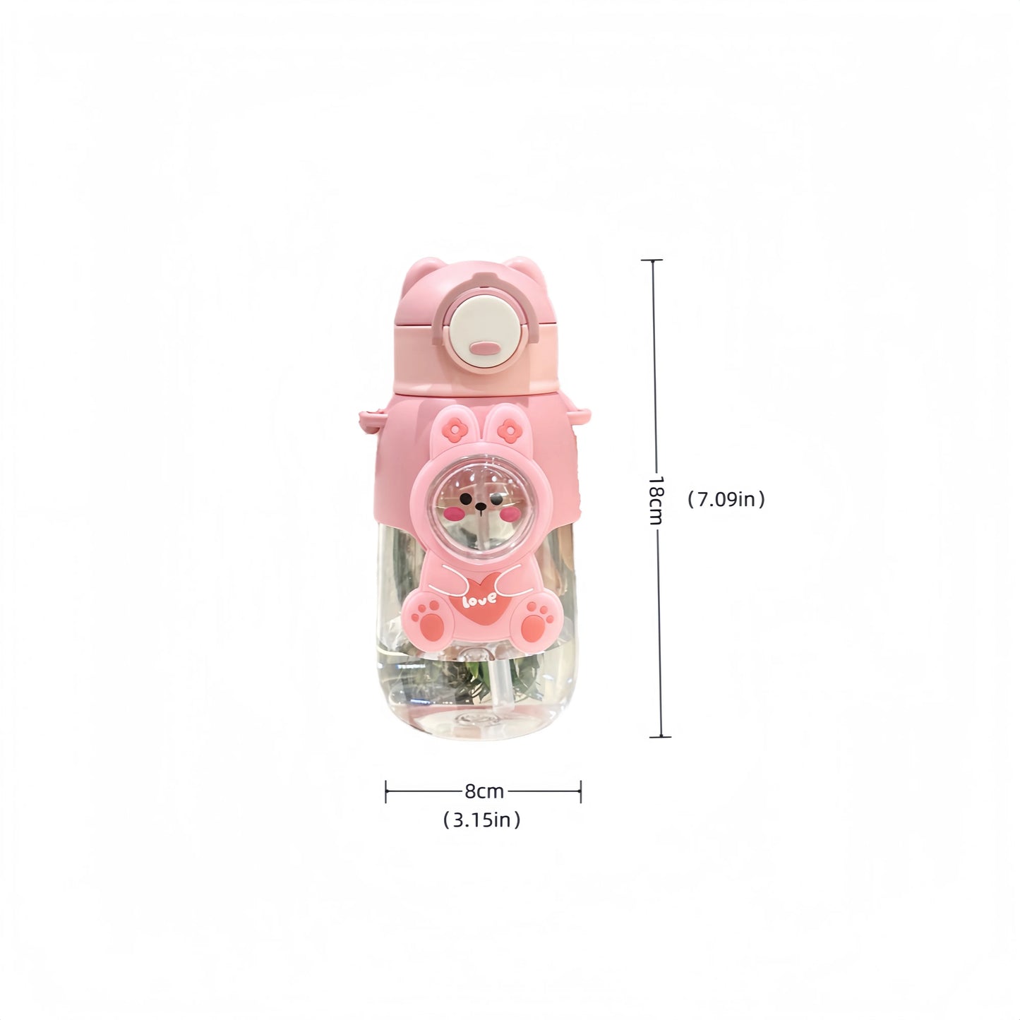 660ml Portable Cartoon Animal Leak-proof Water Bottle Safety Lock Cute Straw Cup Kids Drinking Jug For Outdoor Camping Travel