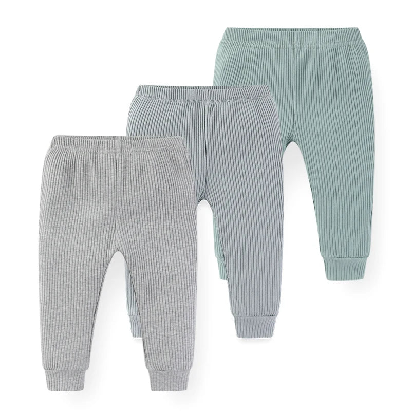 Solid Color 3PCS Cotton Baby Boy Pants 0-24M Newborn Baby Girl Trousers Soft Baby Underwear