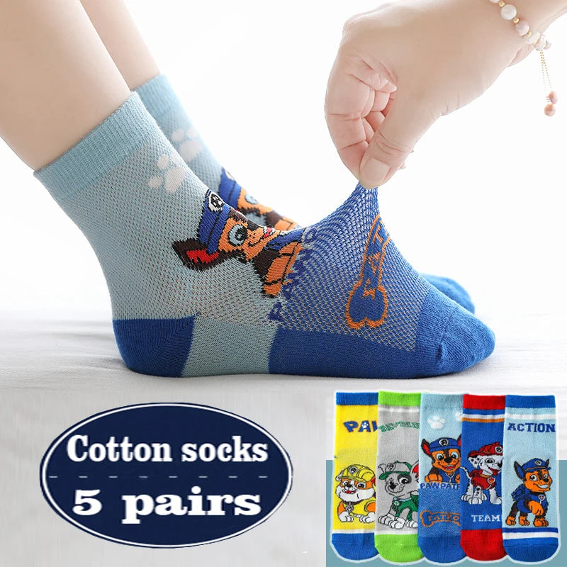 Paw Patrol Kids Socks Cotton Boys Cute Cartoon Socks for Children Baby Casual Socks Spring and Summer Boys Socks
