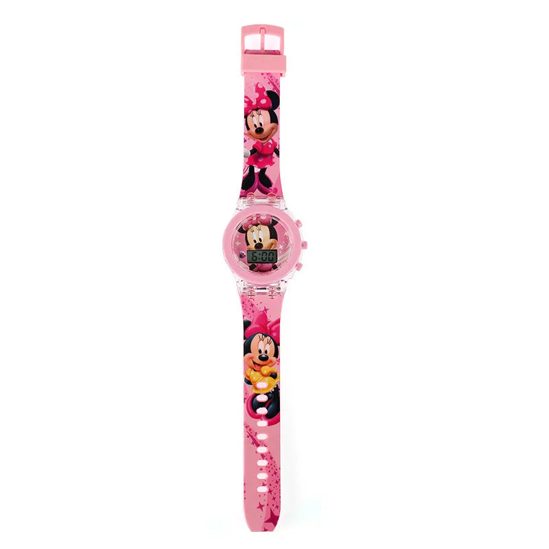 Flash Light Frozen Mickey Kids Watches For Girls Cartoon Spiderman Children Watch Boys School Student Digitel Clock Gifts