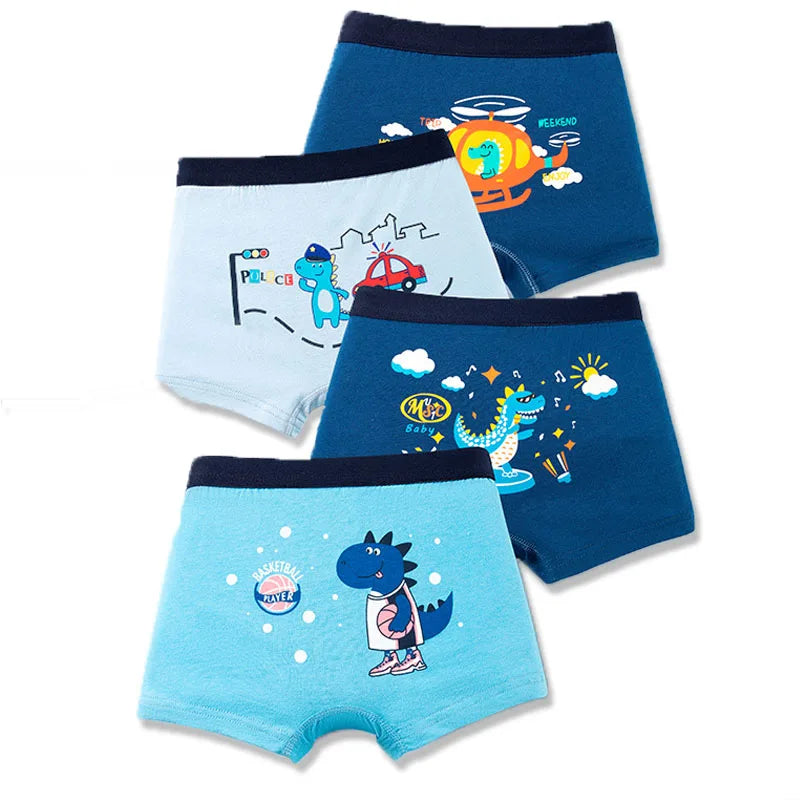 Children Panties Cotton Underwear For Boys 3-14 Years Breathable Kids Underpants Cars Patterns Cartoon Boy Boxer Brief
