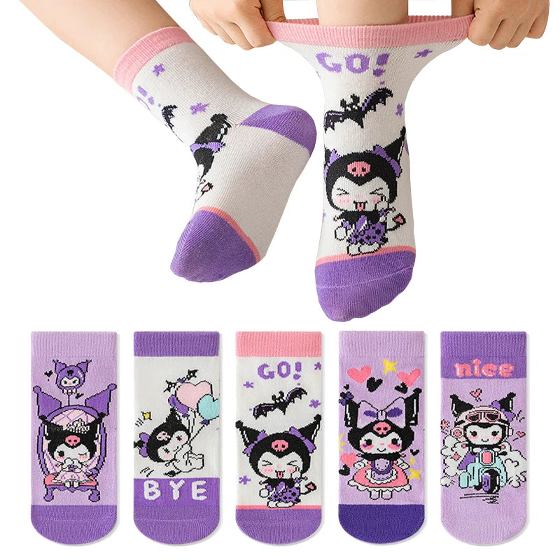 Baby Socks Spiderman Cartoon Anime Hero 5Pairs Cotton Boys Tube Socks Children Autumn Winter Kids Socks
