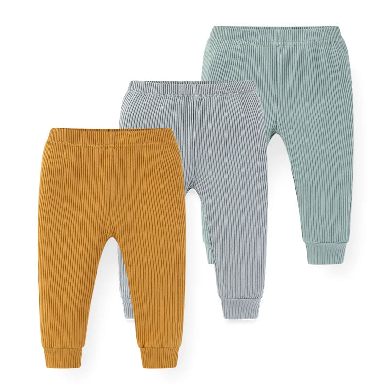 Solid Color 3PCS Cotton Baby Boy Pants 0-24M Newborn Baby Girl Trousers Soft Baby Underwear