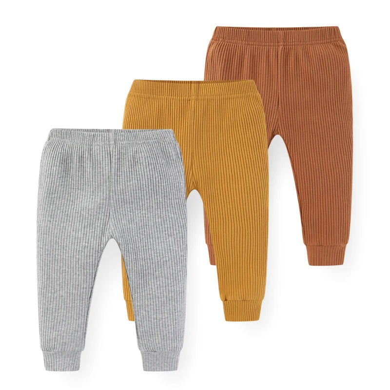 Solid Color 3PCS Cotton Baby Boy Pants 0-24M Newborn Baby Girl Trousers Soft Baby Underwear