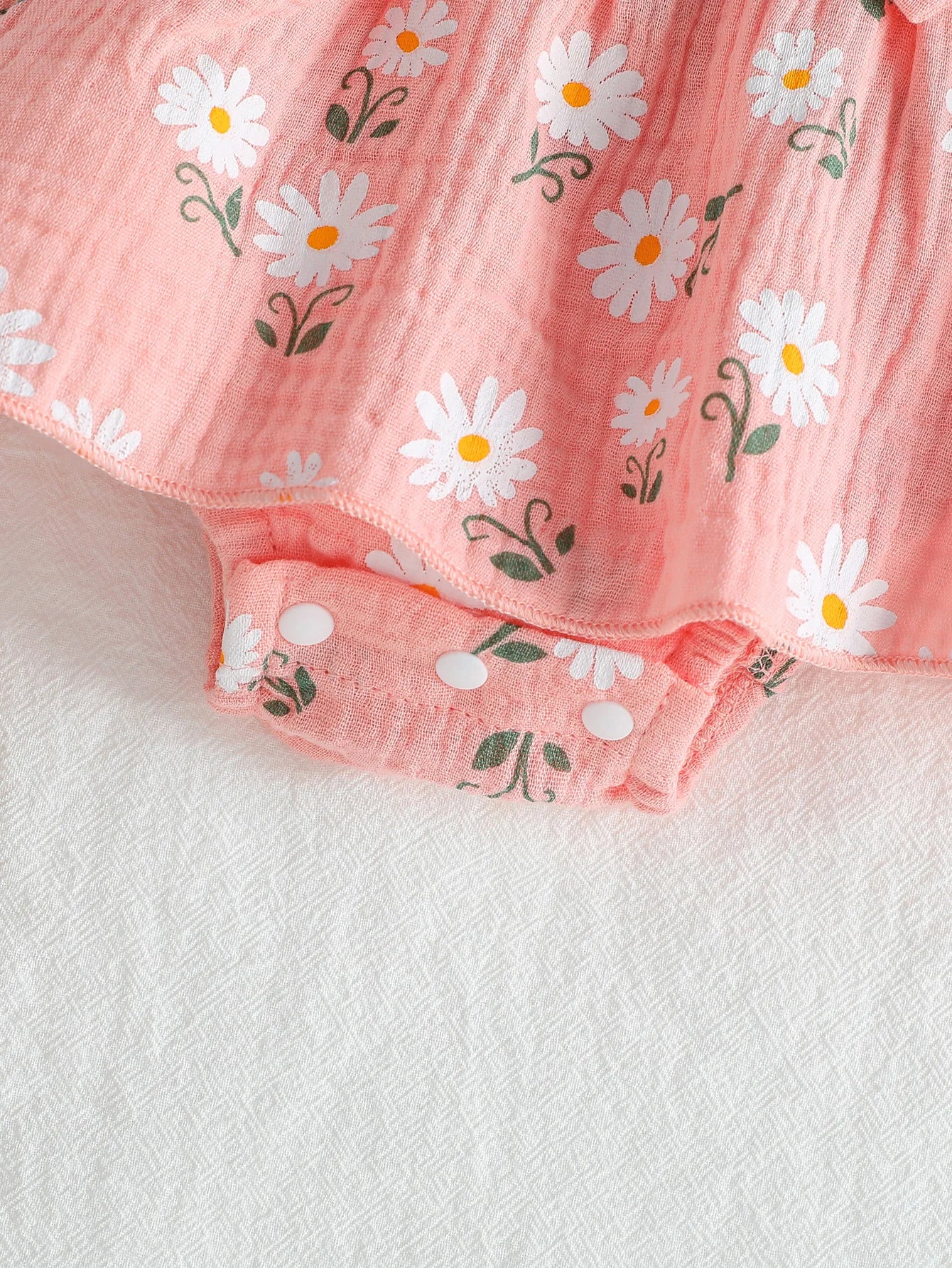 Summer Newborn Soft  Cotton Pink Baby Girls Rompers Dress Daisy Print Short Sleeve Jumpsuits Clothes Bodysuits +Headband