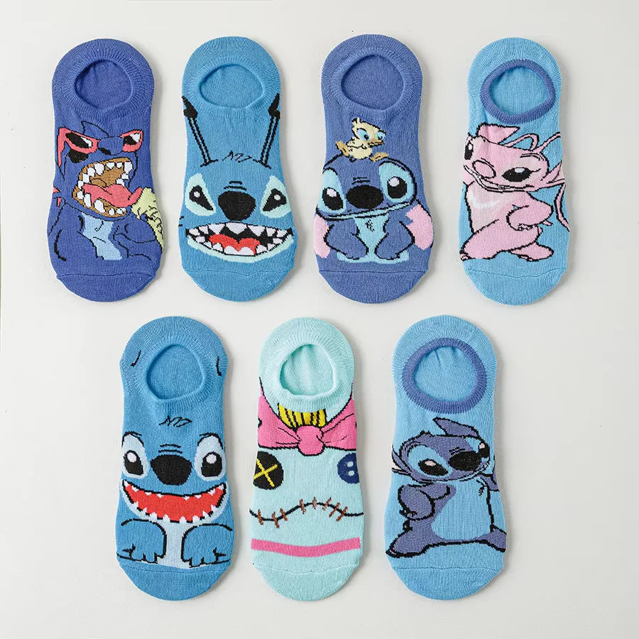 Disney Unisex Cartoon Anime 10Pairs Socks Funny Casual Short Boat Socks