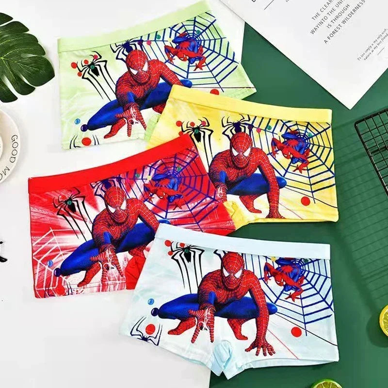 Disney Spiderman 4pcs Children's Panties Cartoon Cotton Avenger Boys Boxers Frozen Girls Underwear Child Underpants