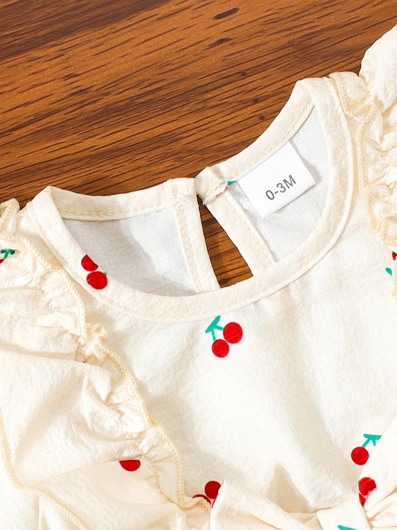 2pc Dress Set: Summer Cherry Print, Ideal for Daily Wear, Birthday Party & Summer Photoshoot, for Baby Girl (0-4Y), Toddler Girl