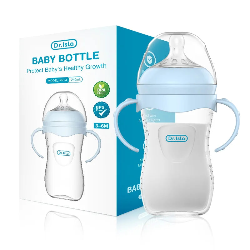 Baby PP Bottle Newborn Baby Bottle with Handle Milk BottleFeeding Baby Bottles Newborn Feeding Supplies BPA-Free