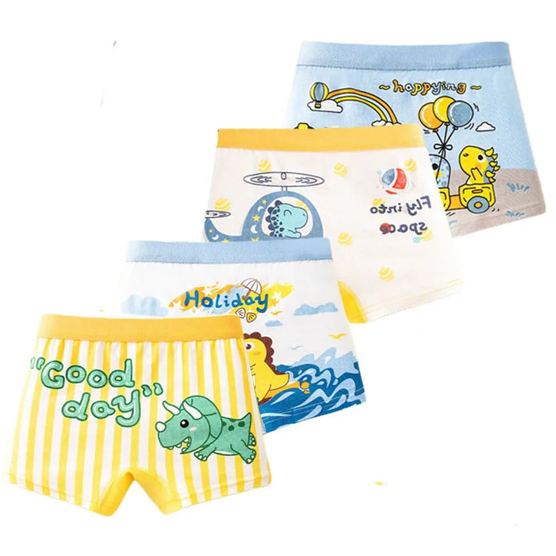 Children Panties Cotton Underwear For Boys 3-14 Years Breathable Kids Underpants Cars Patterns Cartoon Boy Boxer Brief