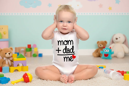 Dad Plus Mom Equals Me Funny Letter Baby Onesies Baby Boys Girls Romper Infant Clothing Newborn Costume Baby Clothes