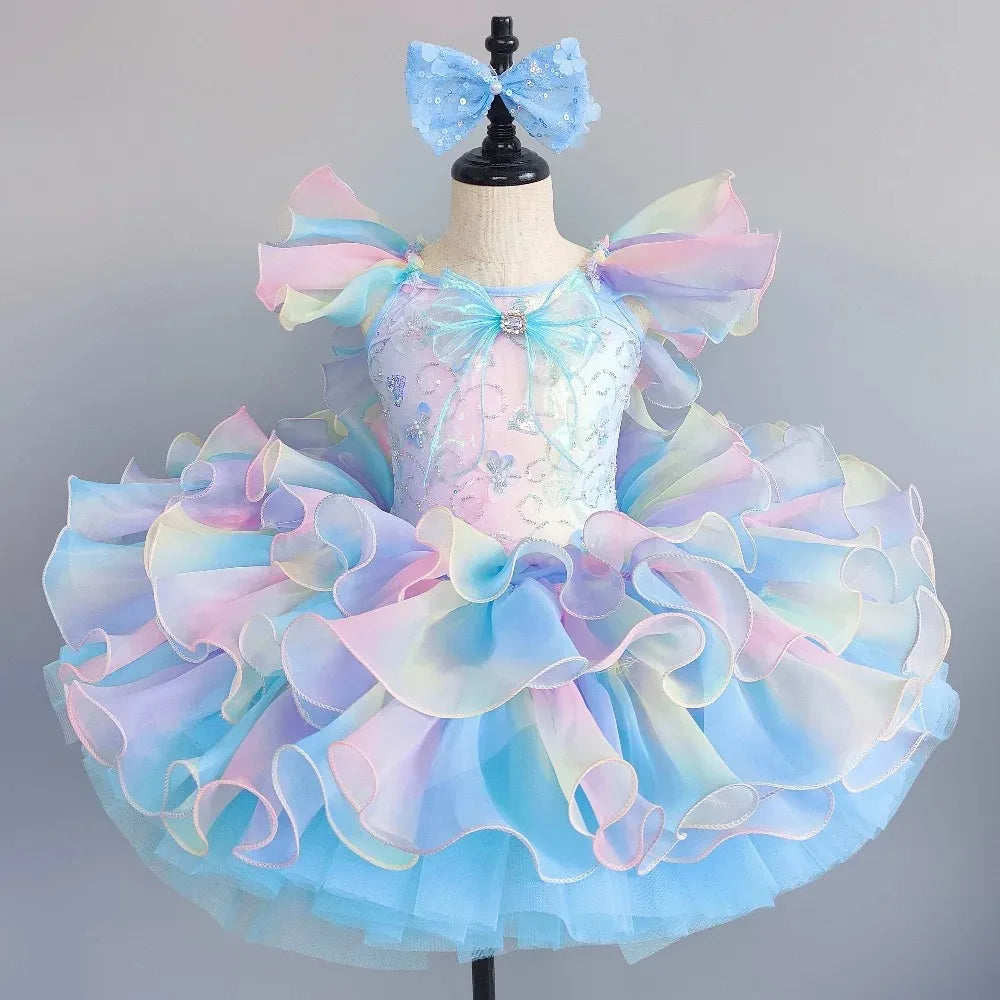 Stage Costumes Performance Party Princess Summer Leotards for Girls Ballet Dress Tutu Children Clothing Dance Wear Kids Clothes