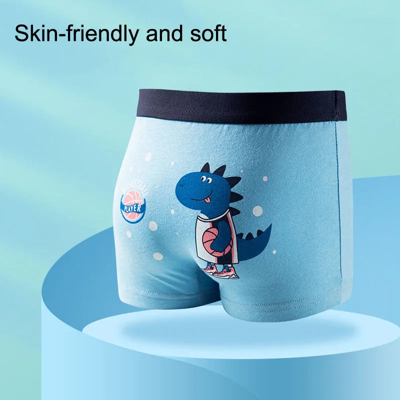 Children's Underwear Boys Panties Underpants Dinosaurs Helicopters Cars Cotton Breathable Kids Shorts Boy Boxer Briefs