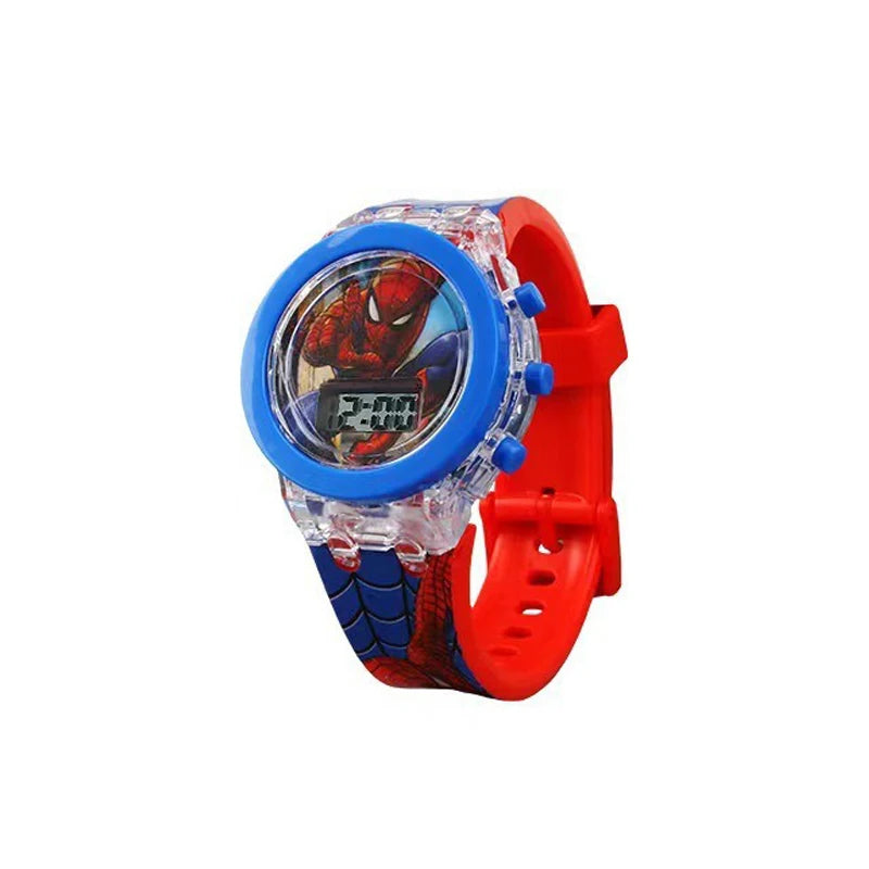 Flash Light Frozen Mickey Kids Watches For Girls Cartoon Spiderman Children Watch Boys School Student Digitel Clock Gifts