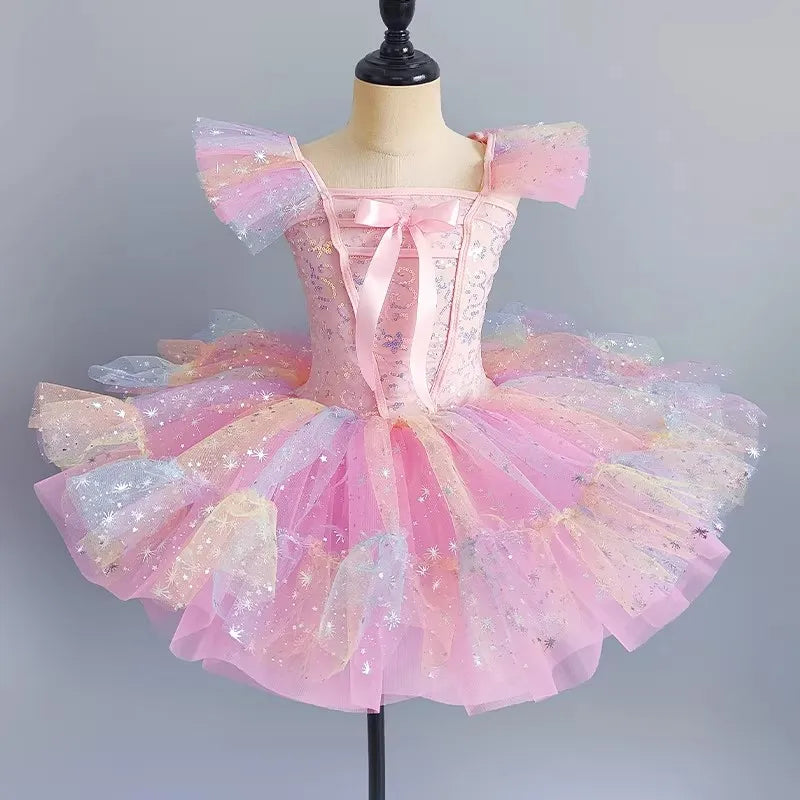 Stage Costumes Performance Party Princess Summer Leotards for Girls Ballet Dress Tutu Children Clothing Dance Wear Kids Clothes