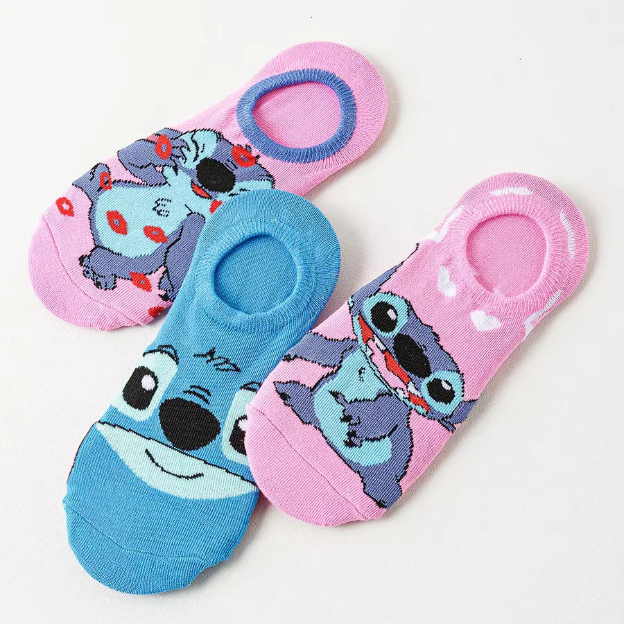 Disney Unisex Cartoon Anime 10Pairs Socks Funny Casual Short Boat Socks