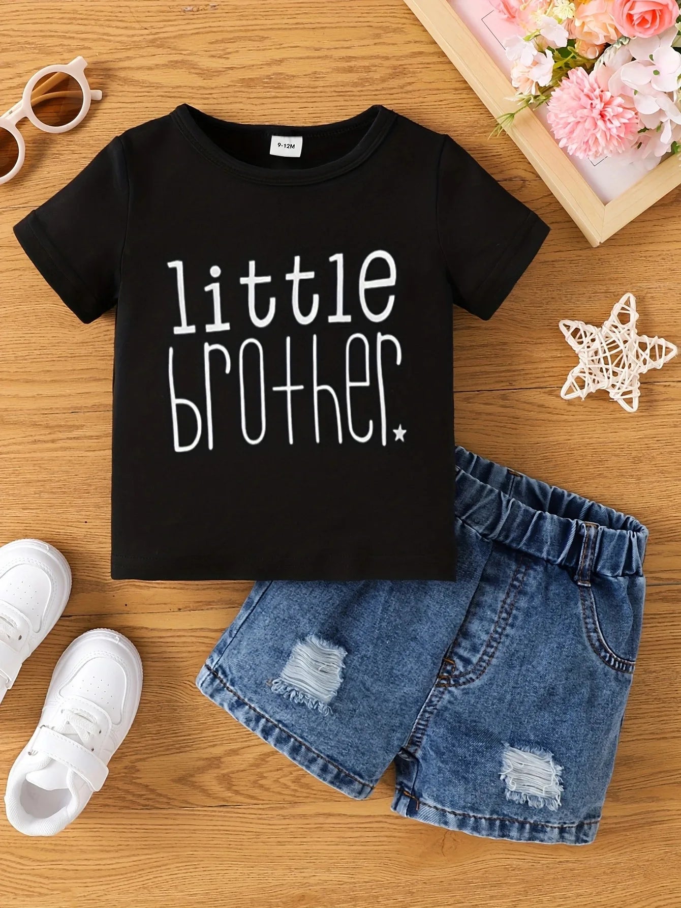 Aby Boys and Girls Summer Hot Painted Round Neck Short-sleeved Top Girls Just T-shirts. Shorts not included
