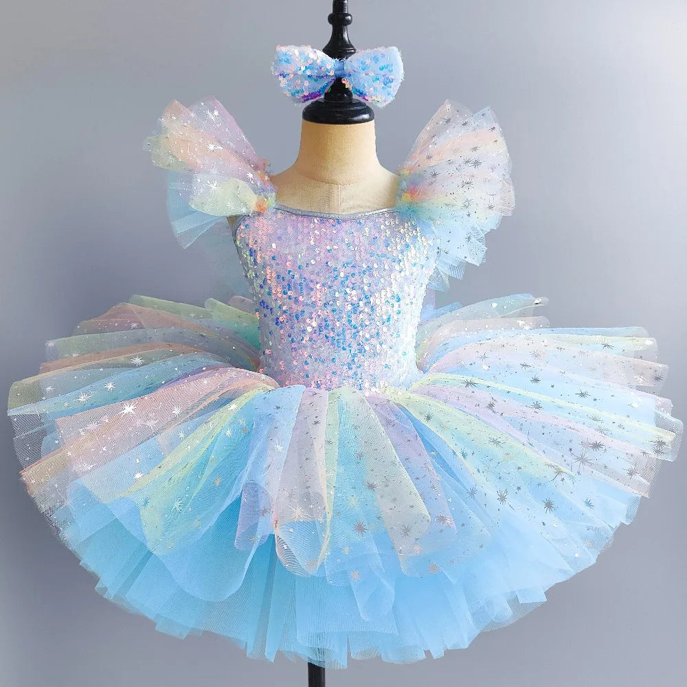 Stage Costumes Performance Party Princess Summer Leotards for Girls Ballet Dress Tutu Children Clothing Dance Wear Kids Clothes