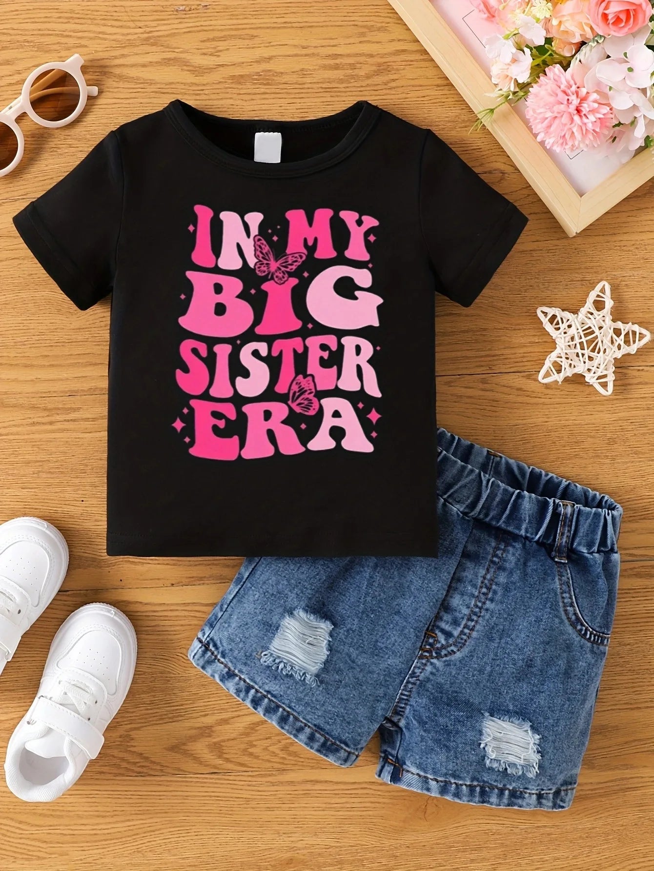 Aby Boys and Girls Summer Hot Painted Round Neck Short-sleeved Top Girls Just T-shirts. Shorts not included