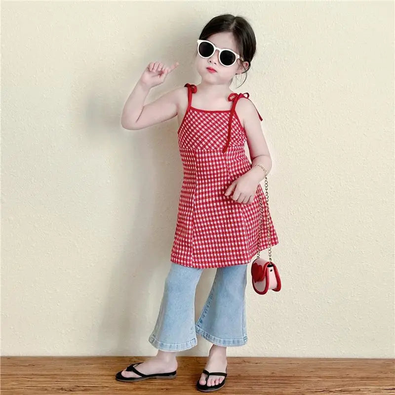 Children's Girl Suspender Puffy Dress Baby Girls' Sweet Princess Party Dress Bow-tie Design Casual Dresses